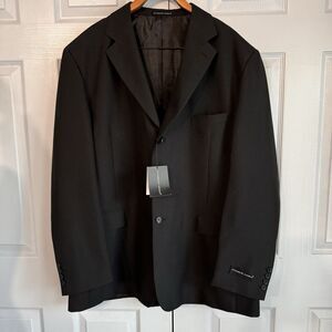 NWT‎ Vittorio St Angelo Blazer 48L 42w Black Single Breast Ventless Sport Jacket